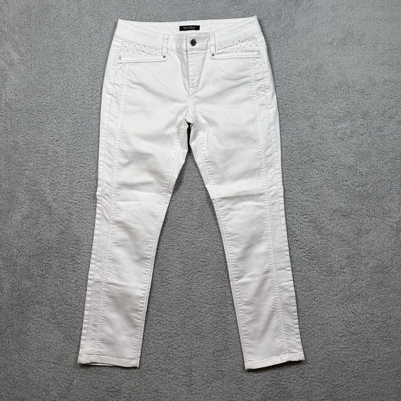 White House Black Market Denim - White House Black Market WHBM Women Size 6R Slim Ankle Jeans Embroidered